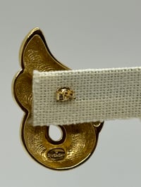 Image 7 of Vintage Givenchy Ribbed Wing Stud Earrings