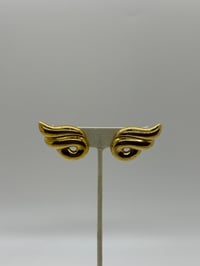 Image 5 of Vintage Givenchy Ribbed Wing Stud Earrings