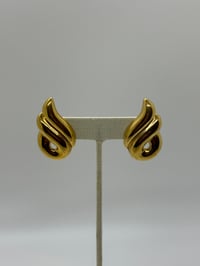 Image 4 of Vintage Givenchy Ribbed Wing Stud Earrings