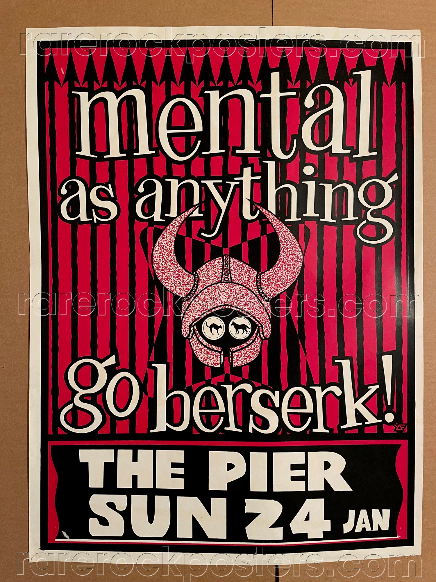 MENTAL AS ANYTHING ~ GO BERSERK! ~ ORIGINAL 1982 AUSTRALIAN GIG POSTER 