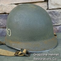 Image 7 of WWII 39th Infantry Regiment, 9th ID AAAO, M-1 Type Helmet, Fixed bale version. NCO