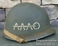 Image 4 of WWII 39th Infantry Regiment, 9th ID AAAO, M-1 Type Helmet, Fixed bale version. NCO