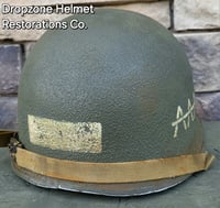 Image 8 of WWII 39th Infantry Regiment, 9th ID AAAO, M-1 Type Helmet, Fixed bale version. NCO