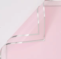 Pink Silver Border Floral Paper 