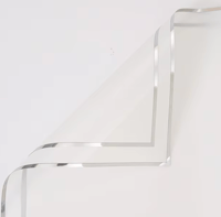 White Silver Border Floral Paper 