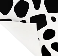 Cow Print Black Floral Paper 