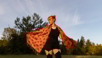 Image 4 of Orange/Black Mushroom Pashmina