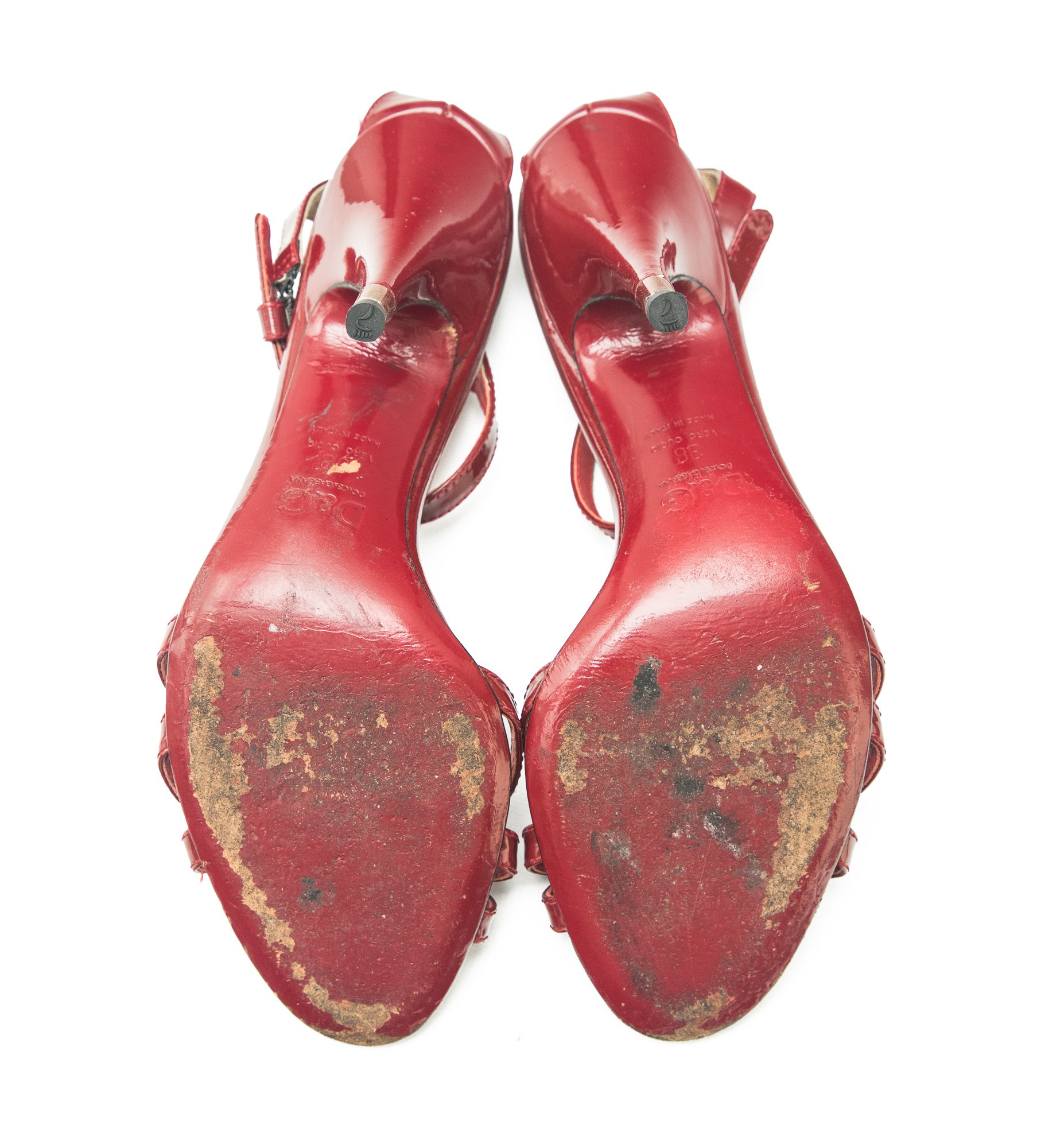 Image of Dolce & Gabbana Red Patent Cigarette Heels