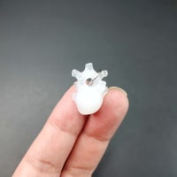 Image 2 of Jade white miniature anatomical heart pendant 