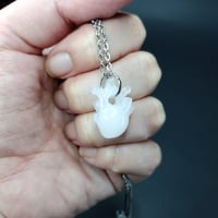 Image 1 of Jade white miniature anatomical heart pendant 