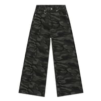 Image 6 of Men's Washed Denim Loose Wide-Leg Jeans