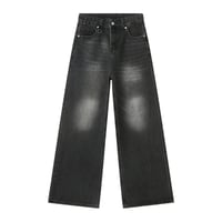 Image 1 of Men's Washed Denim Loose Wide-Leg Jeans