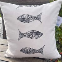 Image 1 of All the Fish in the Sea Cushion 