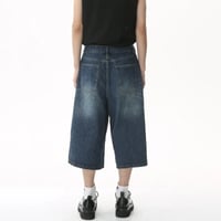 Image 9 of  Men's Washed Denim Wide Leg Jeans - Short Jean