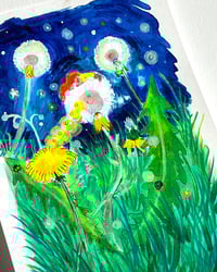 Image 4 of a6 - dormir dans un pissenlit - illustration originale