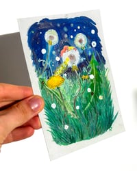 Image 3 of a6 - dormir dans un pissenlit - illustration originale