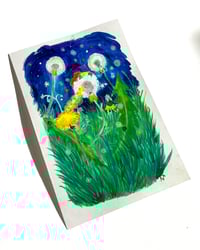 Image 1 of a6 - dormir dans un pissenlit - illustration originale