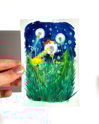 Image 2 of a6 - dormir dans un pissenlit - illustration originale
