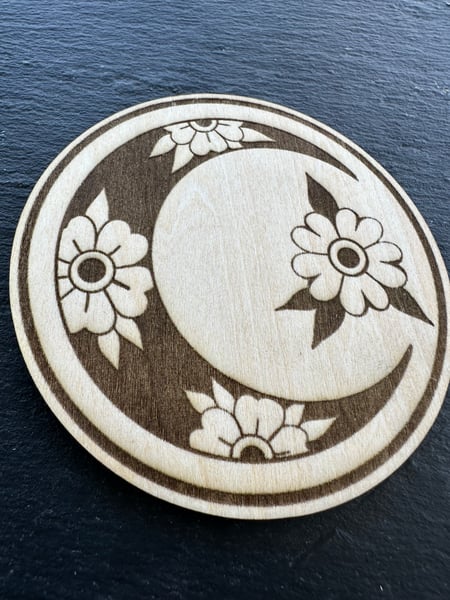 Image of Moon Flower Tattoo Coasters