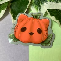 Image 1 of Pumpkin Cat Waterproof Vinyl Sticker