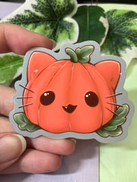 Image 3 of Pumpkin Cat Waterproof Vinyl Sticker