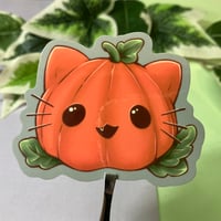 Image 2 of Pumpkin Cat Waterproof Vinyl Sticker