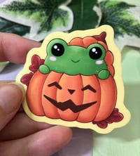 Image 3 of Pumpkin Frog Waterproof Vinyl Sticker