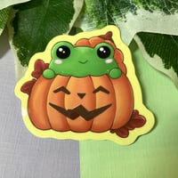 Image 1 of Pumpkin Frog Waterproof Vinyl Sticker