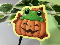 Image 2 of Pumpkin Frog Waterproof Vinyl Sticker