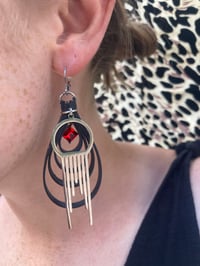 Image 3 of Blood Moon Veil Earrings