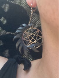 Image 3 of Cat’s Spine Pentacle Earrings