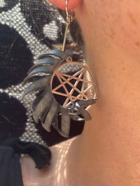 Image 1 of Cat’s Spine Pentacle Earrings
