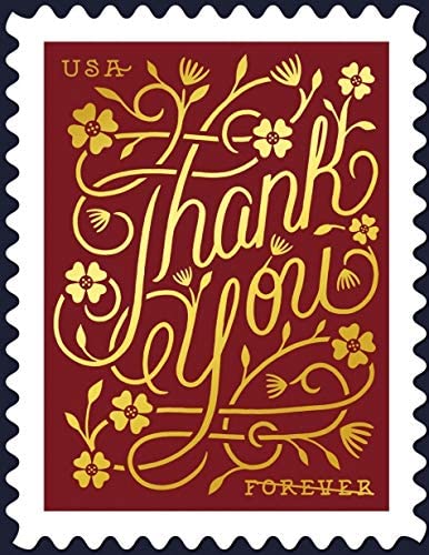 USPS Thank You Forever Stamps 5 Books (100 Stamps)