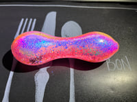 Image 3 of NEW" Pink Cotton Candy Freezable Glitter Glass Pipe Holographic Color Changing Pipe