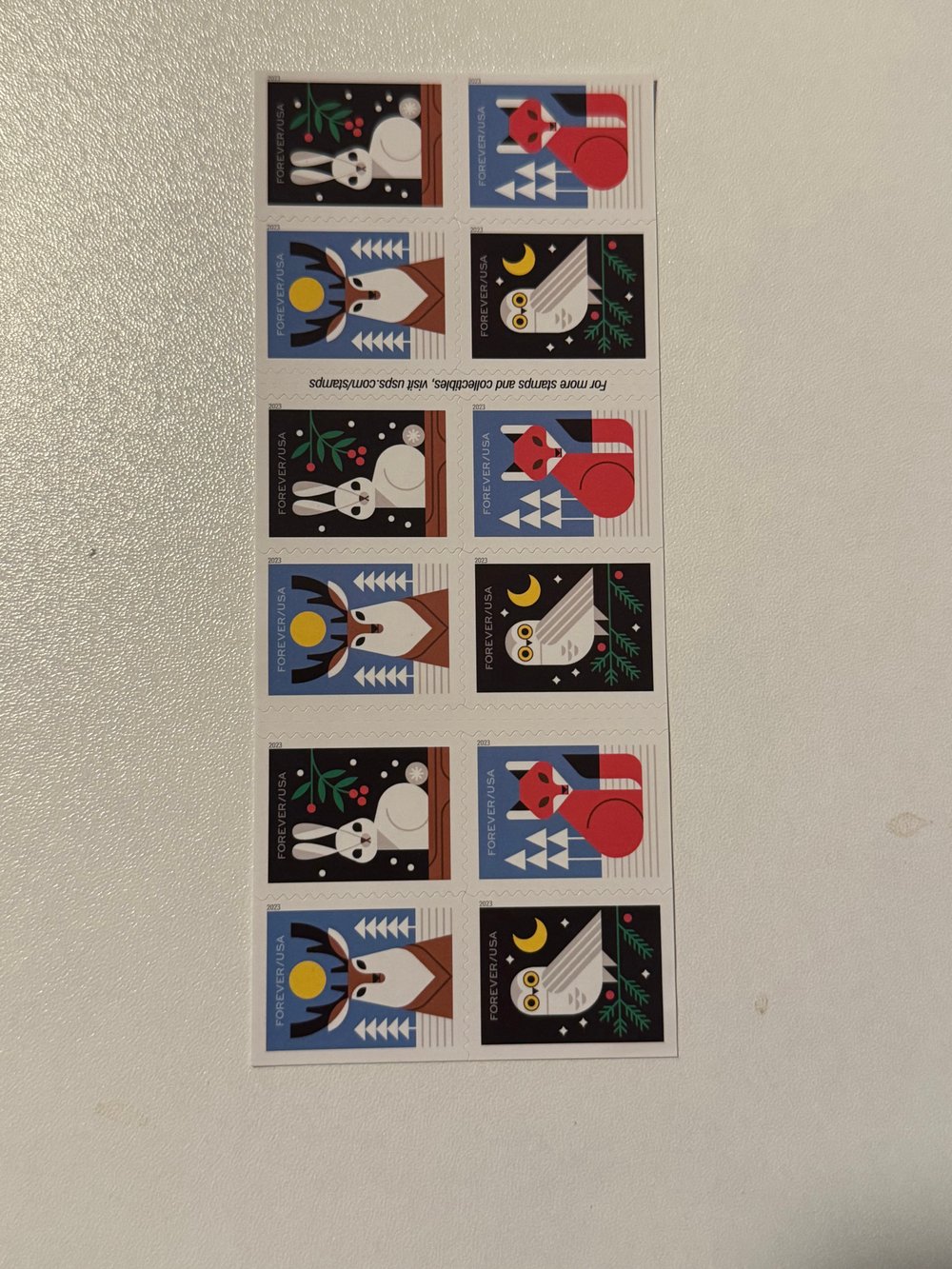 USPS Winter Wonderland Forever Stamps 5 Books (100 Stamps)