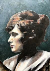 Image 1 of  A lovely vintage style oval portrait painting "Fern "