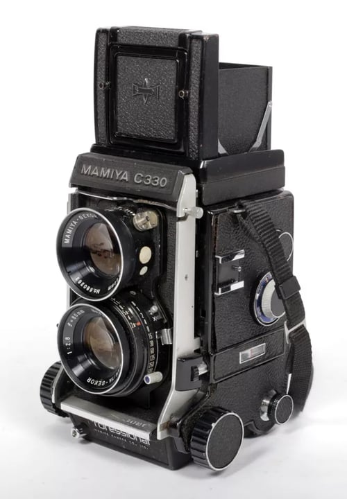 Image of Mamiya C330 Professional 6X6 TLR camera + 80mm F2.8 Blue Dot lens + strap #4555