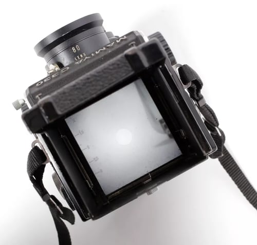 Image of Mamiya C330 Professional 6X6 TLR camera + 80mm F2.8 Blue Dot lens + strap #4555