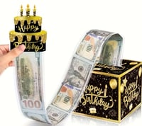 Black Birthday Money Box for Cash Gift