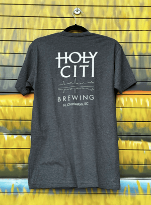 Holy City Brewing V-Neck Tee- Grey 