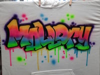 Image of Personalized Airbrushed Hoodie -Rainbow ombre block  graffiti name design, Custom Airbrushed Hoodie