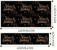 Image 2 of 10 Black and Golden Happy Birthday Party Water Bottle Labels