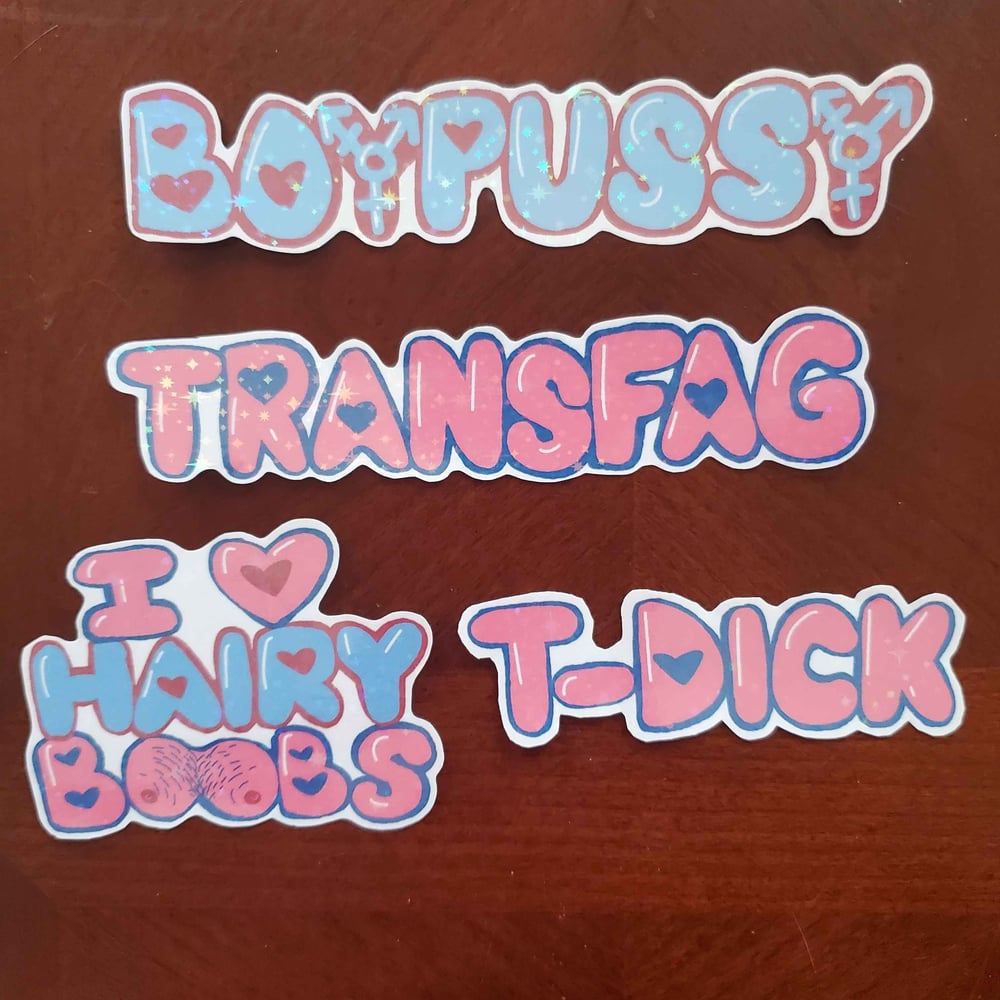 Image of Trans Text Stickers (18+)