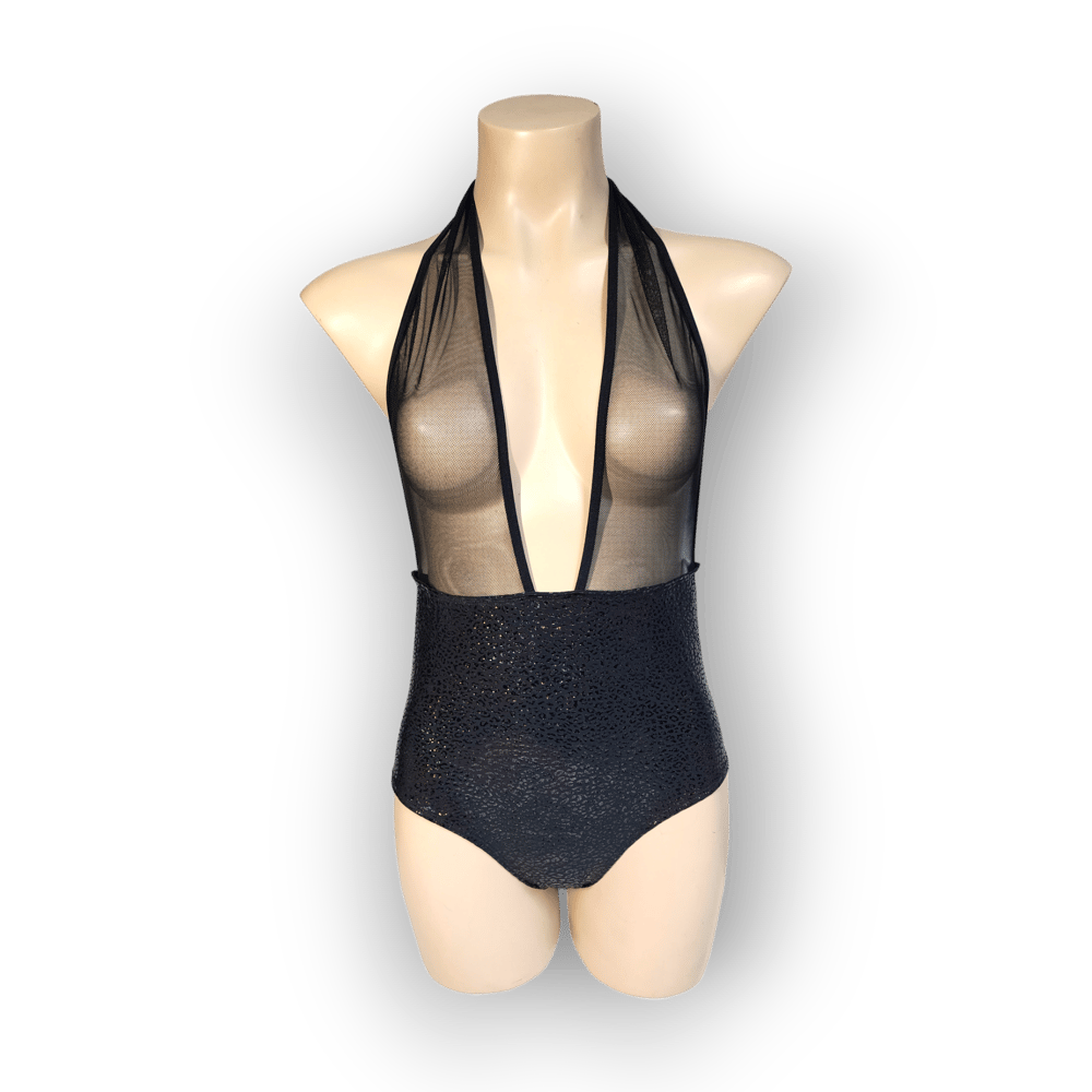 Image of Eclipse Leopard plunging neckline Bodysuit