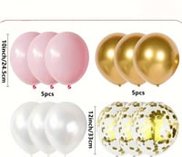 Image 2 of 20pcs Pastel Pink and Pearl White Confetti Latex Balloons Set - Party Decorations for Baby Shower, B