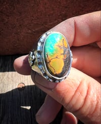 Image 3 of WL&A Handmade Black Jack Thunderbird Signet Ring - Size 11.5