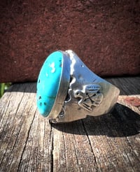 Image 2 of WL&A Handmade Patagonia Turquoise (AZ) Signet Ring - Size 11