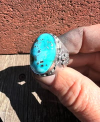 Image 5 of WL&A Handmade Patagonia Turquoise (AZ) Signet Ring - Size 11