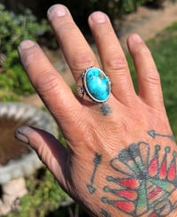 Image 6 of WL&A Handmade Patagonia Turquoise (AZ) Signet Ring - Size 11