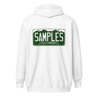 Image 8 of License Plate /heavy zip hoodie/Front & Back Print-6 COLORS AVAILABLE